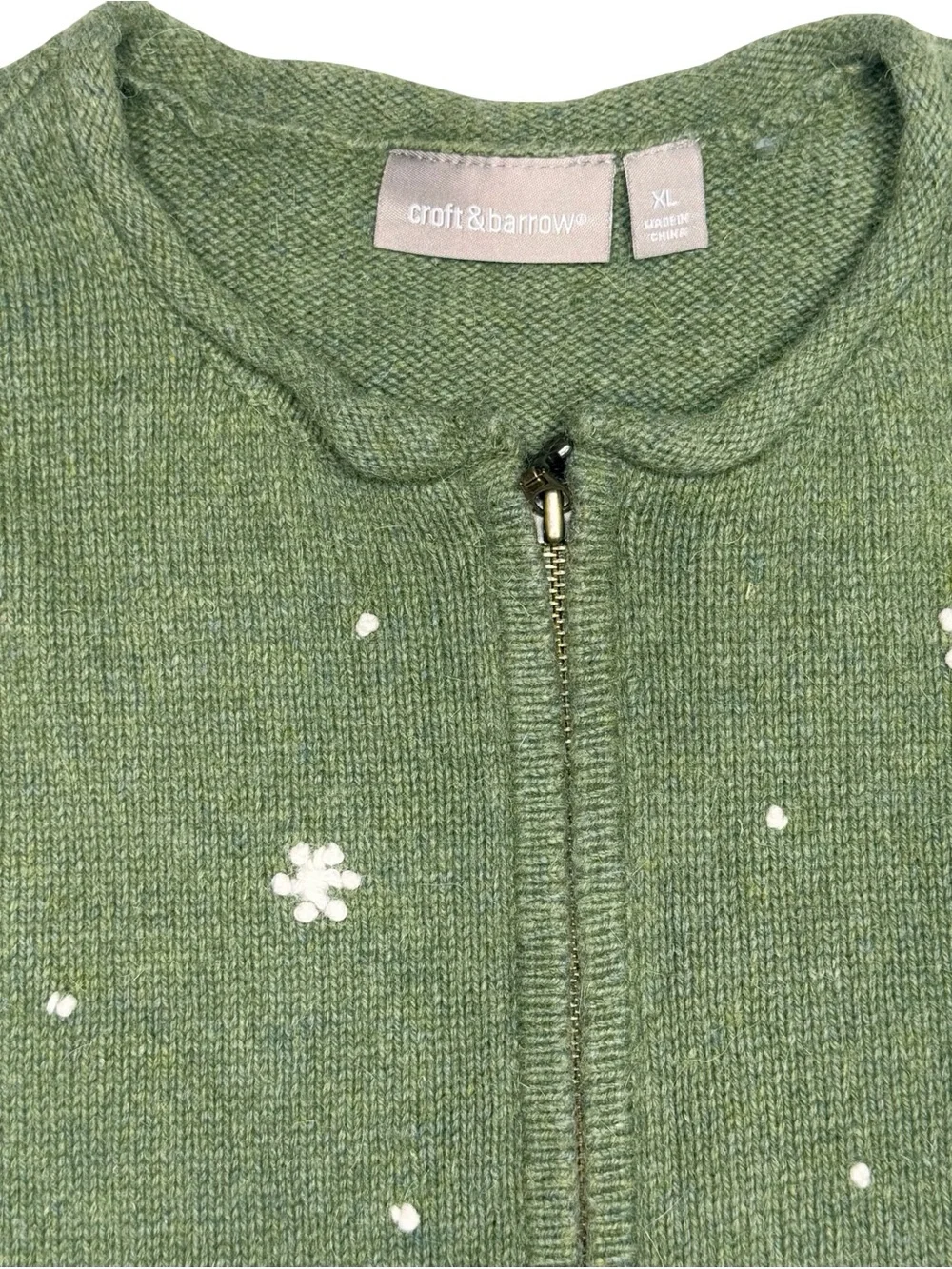 Croft And Barrow Vintage Y2K Snowman Scene Full Zip Cardigan Teachercore